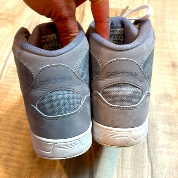 Adidas hi tops Neo Ortholite leather suede gray sz 7 (womens 8) good condition - Picture 4 of 9